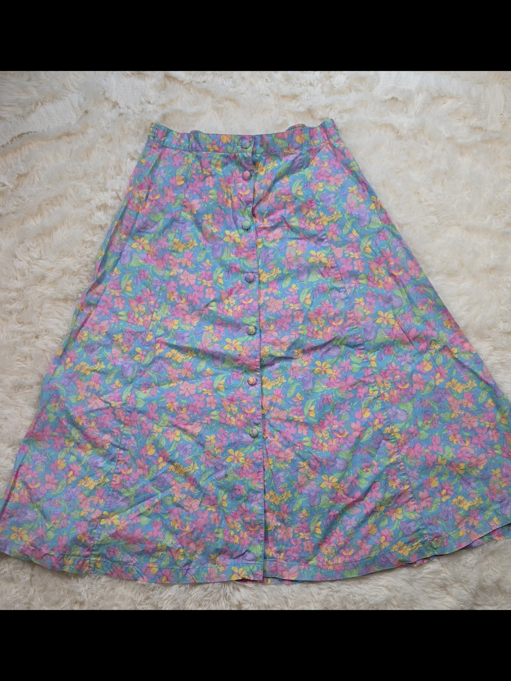 Hanna Andersson Retro Boho Pink & Purple Floral 100% Cotton A-Line Skirt Small